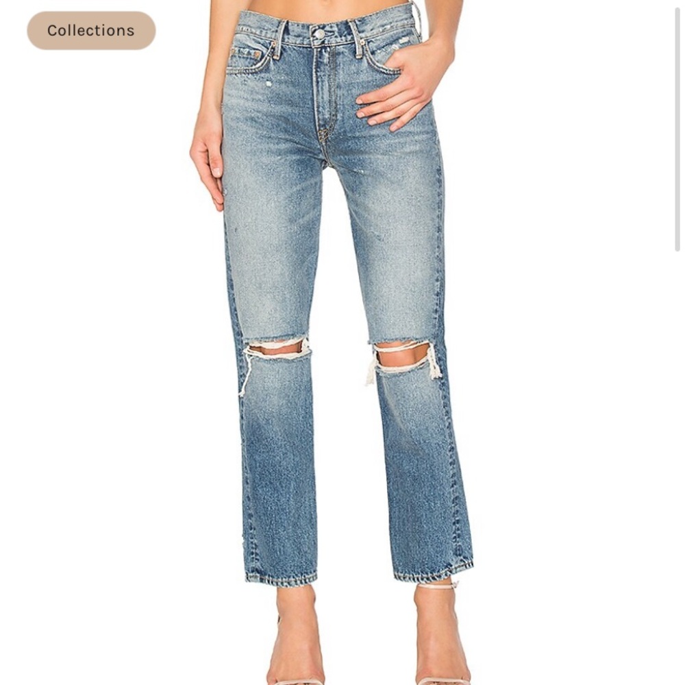 GRLFRND – Helena Straight Leg Distressed Jeans